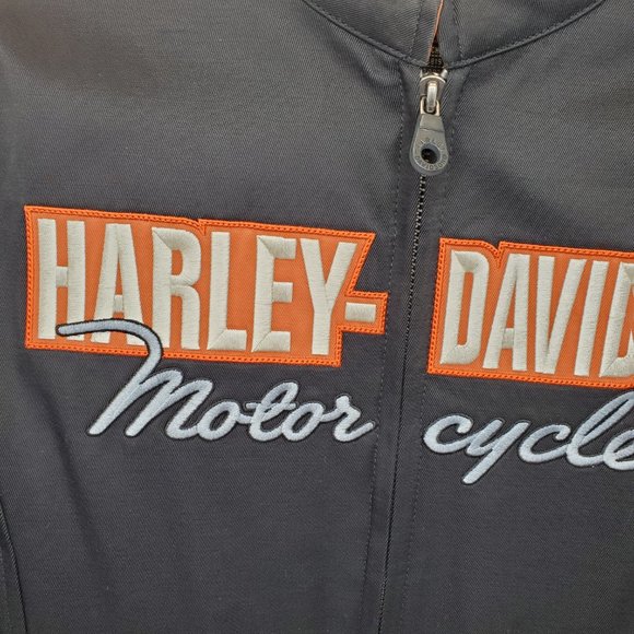 Harley-Davidson Women's Med Nylon & Mesh Black/Orange Motorcycle Riding Jacket - Picture 4 of 16